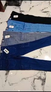 Celana Cargo Panjang Pria Baggy Pants Denim Kargo jogger biru cowok casual korean style 2025