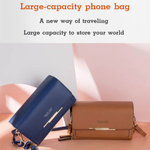 Womens Fashionable Korean-Style Bag Large Capacity Multi-Card Slot Crossbody Shoulder BagLightweight Durable Adjustable Strap