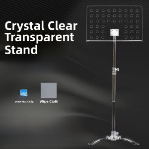 Portable Adjustable Height Full Transparent Music Score Stand for Guitar Violin Home Use Saysn Think Morning Instrument Accessories