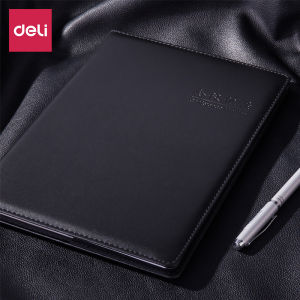 Deli Business Meeting Notebook Thickened Leather Cover Work Note Book Large And Small Size A5/B5 Male Or Female Universal