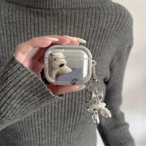 Frosted Silver West Highland Terrier Design Airpods pro 2 & Airpods 3 4 Wireless Bluetooth Earphone Protective Case Silicone Soft Shell