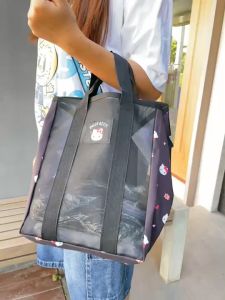 กระเป๋าตาข่าย ถุงผ้าอเนกประสงค์ Sanrio เหมาะสำหรับเก็บเสื้อผ้า หรือ ของใช้ในบ้าน ขนาด 25×24×30 cm