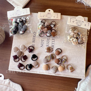 Adorable Mini Hair Ties for Girls Baby Girls Hair Bands Autumn Winter Chocolate Cartoon Buttons Hair Accessories for Kids