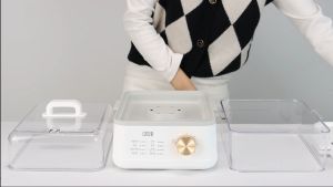 Nồi hấp điện đa năng 2 tầng LEBENLANG LBEL5030 12L tiện lợi 800W bảo hành 2 năm - hàng chính hãng