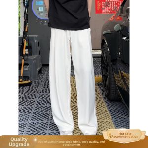 Elegant Drooping Sense Thin Ice Silk Pleated Trousers