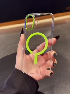 Transparent Ultra Thin PC For Magsafe Magnetic Case For iPhone 18 17 16 15 14 13 Pro Max Plus Air Candy Color Shockproof Cover