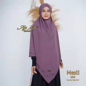 BISA COD! Hijab Syari Kepala Non Pet Tali Kode MESLI Bahan Ceruti Babydoll By Ory AjeZas Collection