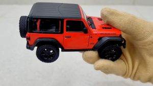 Diecast Mobil Mainan Miniatur Jeep Wrangler Rubicon Hard Top SUV Offroad Miniature Die Cast Model Kinsmart 1:34 Souvenir Kado Pajangan