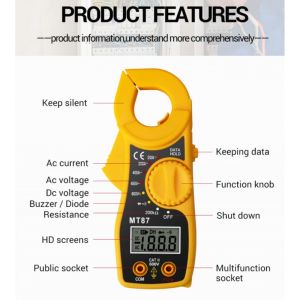 Digital Clamp Meter MT87 / TANG AMPERE DIGITAL Meter MT87 ( AC 400 Ampere ) FREE BATRE