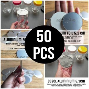 PILIH 20PCS 50PCS 100PCS SEGEL ALUMINIUM FOIL UNTUK BOTOL SAMBAL diameter 5CM 5.5cm MURAH JAR TOPLES 150ML 200ML 290ML segel induksi SETRIKA DISTRIBUTOR GROSIR BOTOL TOPLES JAR MURAH jayastore18