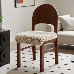 MU FENG ZHI NAN | Vintage Style Leisure Dressing Chair Real Wood