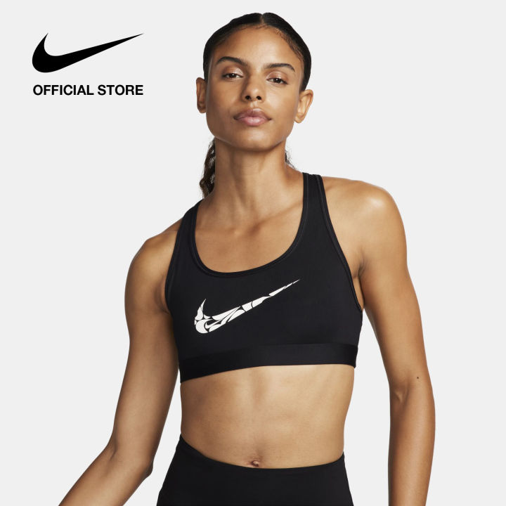 Nike Womens Swoosh Light Support Non-Padded Graphic Sports Bra