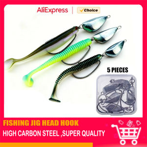 5pcs/box 3.5g 5g 7g 10g 14g jig head fishing hook sinker weight water bullet for soft worm baits bass pike catfish offsethook