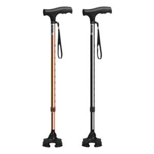 LEZHONGFU | Adjustable Lightweight Anti-slip Quad Cane