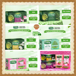 Trà túi lọc cozy Hộp 50g nhiều vị (25 gói x 2g) Thơm đậm vị trà hài hòa nhịp sống - tết an khang