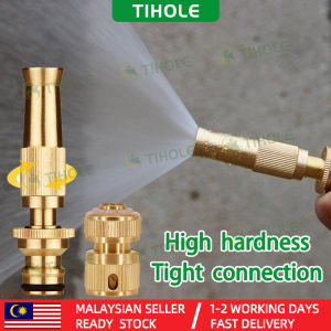 【TIHOLE】🔥Brass Adjustable Hose Nozzle + Garden Hose High Pressure Water Spray Gun Full Copper Material Nozzle Head Set Pipe Connector Kepala Paip Water Jet Car Wash Penyembur Air 高压黄铜喷嘴 洗车水抢 - Lazada