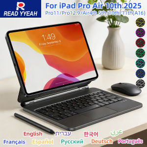 Magic Keyboard With Touch Panel For iPad Air 4 5 10.9in 10th iPad A16 2025 Pro 12.9in 2018-2022 Tablet Case Smart Cover
