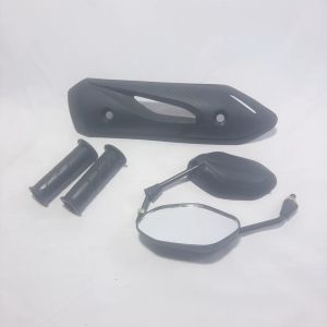 Paket 3in1 Beat Karbu Tameng Knalpot Spion Grip Handgrip Fat Motor Honda BeAT Karburator
