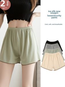 Ice Silk Safety Pants for Women Fashion Tape Summer Thin Skirt Leggings Can Be Outwear Plus Size without Curling Loose Shorts