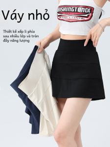 Sporty Tennis Mini Skirt for Women Summer 2024 New Half-length Running Fitness Yoga A-line Skirt Anti-exposure Natural Waist