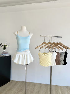 Sweet And Spicy Girl Dopaamine Strap Vest Womens Summer 2025 New Korean Style Pure Desire Slim Fit Short Top Polyester Fiber