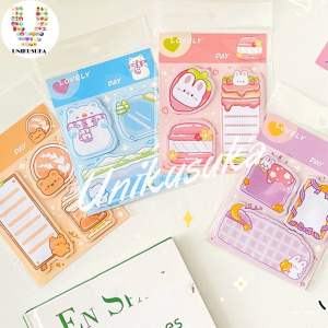 [UNIKUSUKA] Sticky Note Memo Pad Motif Kawai warna pastel isi 60 lembar