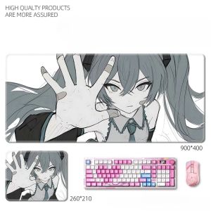 Bandai | Fashion Cute Two-dimensional Leather Mouse Pad Hatsune Miku E-sports Two-dimensional Animation Game Oversized Laptop Table Mat