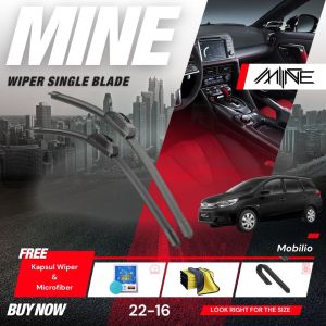 Wiper Frameless Single Blade HONDA MOBILIO 1 Pasang (FREE BONUS)