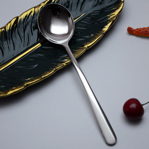 Elegant Smooth Large round Head Arc Handle Food Grade 304 Stainless Steel Western Spoon Rice Spoon Adjust More Daily Gift