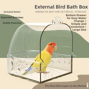 Parrot Parakeet Finch External Dual-use Bathing Bowl