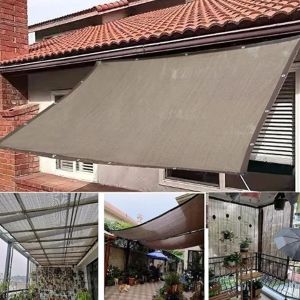 Durable Brown UV Protection Canopy - Outdoor Sun Shade Net - Multiple Sizes Available for Travel Picnics and Pools