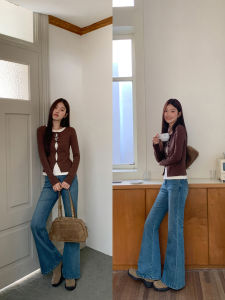 Elastic Retro High-Waist Flared Jeans