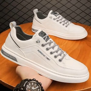 Fashion leather shoes for men casual rubber shoes walking shoes flat shoes breathable sneakers shoes for men