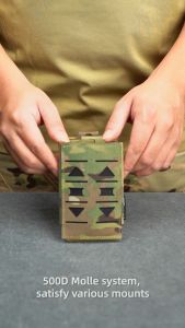 TOPTACPRO Tactical Single Mag Pouch for 556 Mag Open Top Quick Draw MOLLE Mag Carrier Nylon Tactical Belt-Pouch Tactical Camo Magazine Holder 8514