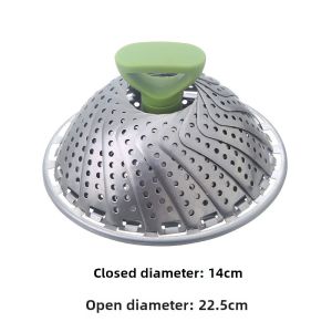 Stainless Steel Lotus Leaf Shape Steamer Pan with Handle Home Use Buns Steaming Rack Mini Circular Grill Dish Cooking Tool