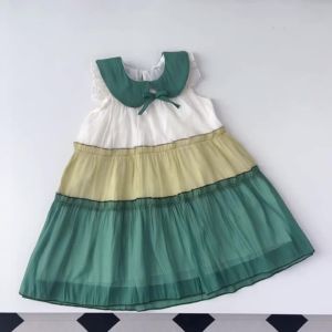 Bear Leader | Girls Summer Fashion Patchwork Clothing Sleeveless Turn-down Collar A-Line Princess Dress 1 Pc 2-6 Years Kids Daily Casual Wear