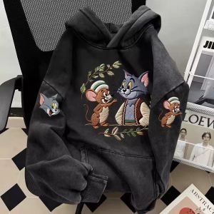 PAZHAOLANG | Cartoon Print Hoodie for Men and Women