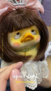 UPSET DUCK NECKLACE สร้อยคอน้องเป็ดง่วง หินนำโชค สีฟ้าเขียว ตะขอสเตนเลส by siamonlineshop