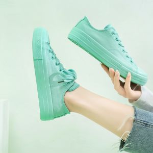 Feiyue Canvas Shoes Womens Korean Style Purple Spring Summer Girls Heart Candy Colored Shoes Anti-slip Wear-resistant Breathable