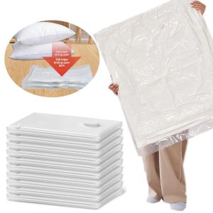 1/3/5 Chiếc Túi Hút Chân Không Và Bộ Vỏ Máy Bơm Cho Quần Áo Bảo Quản Du Lịch Túi Nhựa Lớn Nén Trống Có Phụ Kiện Máy Bơm Có Thể Tái Sử Dụng