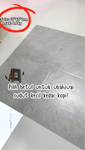 【40PCS】60x60CM Marble Tile Stickers PVC Waterproof Self-Adhesive Floor Stickers Home Floor Decoration Lantai Pelekat