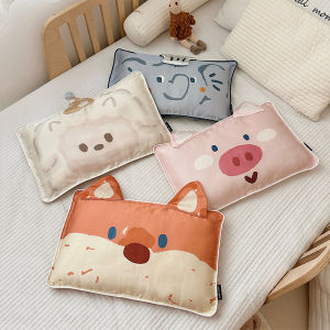 Summer Childrens Cool Ice Silk Pillowcase Single Toddler Nursery Cute Cartoon Baby Breathable Lyocell Fabric Durable Bedding