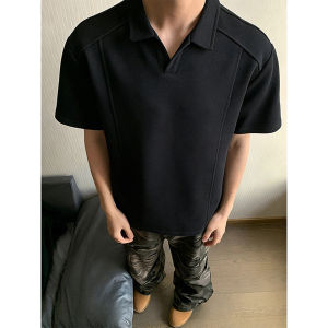 LIUBU | White Regular Shoulder V-Neck Polo T-Shirt