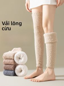 JINGCHI | Thickened Fleece Long Tube Socks Womens Winter Warm Knee High Leggings Coral Velvet Slipper Covers High Tube Winter Socks