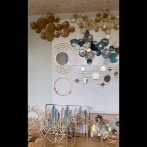 YS[Local Delivery]Nordic Light Luxury Living Room Wall Decoration Wall Clock Sofa Background Wall Wall Hanging Decoration Creative Wall Decoration Wall Clock Ginkgo Leaf Pendant Modern Minimalist Wall Decoration Home Decoration Living Room Fashion