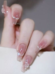 MONLEYTA | Handmade Short Nail Tips Wearable False Nails Manicure Finished Product High End Medium Long Wearable Nail Stickers For New Year