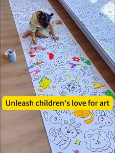 FUNPOINT Kids Coloring Roll Painting Rolls Drawing Paper Crayons Childrens Graffiti Painting Scrolls Art Gife Learning