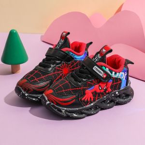 Sneakers Anak Motif Spiderman Sepatu LED Anak Laki-laki 1-5 Tahun Sneakers Motif Venom Import