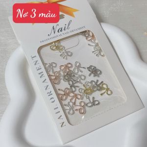 Túi phụ kiện charm nơ kim loại trang trí móng tay nail hottrend
