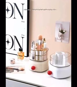 Multifunctional Rotating Makeup Brush Lipstick Storage Box Transparent Dustproof Storage Container